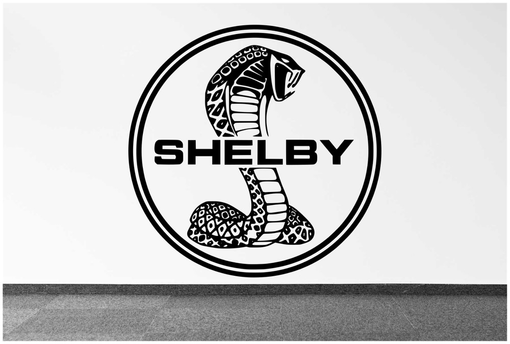 SHELBY COBRA LOGO MUSTANG LARGE WALL ART VINYL DECAL 22″ your choice of color