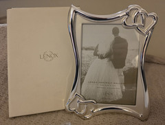 Lenox Portrait Gallery 5×7 Silver Double Heart Photo Frame, Portrait Metal Glass