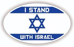 I STAND WITH ISRAEL Vinyl Bumper Sticker Decal