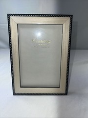 Natalini PICTURE FRAME IVORY BLACK 4×6 Photo ITALY Wood Marquetry NWOT