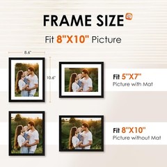 8×10 Picture Frame 1 Pack, Photo Frame with HD Plexiglass, Display Pictures