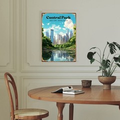 Vintage Central Park New York Metal Sign Retro Travel NYC City Home Decoration