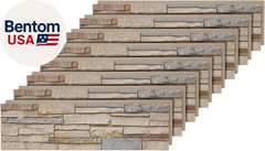 8-Pack Faux Stone Wall Panels (26 Sq Ft) PU Stone Veneer Siding, Mortarless Ligh