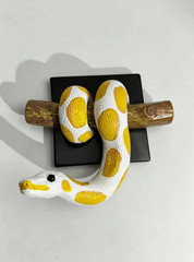 Ball Python Wall Sculpture Gothic Snake Wall Decor Wooden Reptile Hanging Art