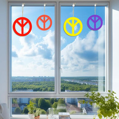 30PCS Wood Peace Sign Unfinished Wood Pease Sign Cutouts Wooden Peace Sign Hangi