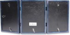 Lawrence Frames Hinged Triple Blue Wood Picture Frame 5×7 Satin Stained Finish