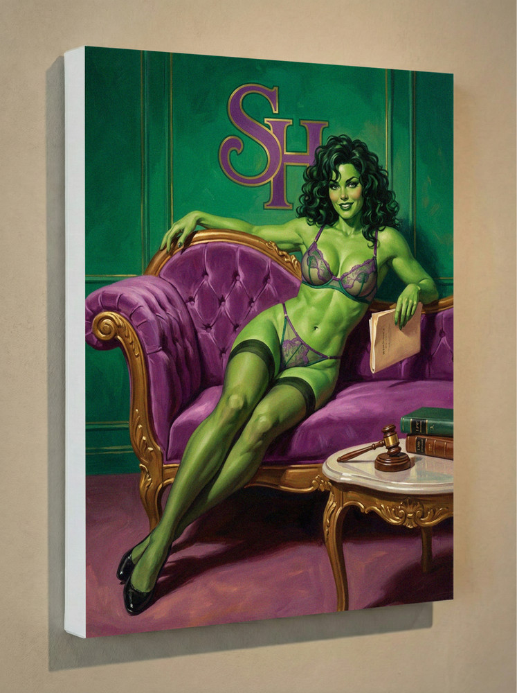 She-Hulk Canvas Print 12×16 – Vintage Retro Pin-Up Wall Art Decor