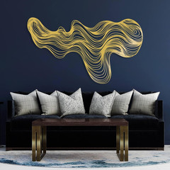 Abstract Lines Metal Wall Decor, Metal Irregular Wall Art, Geometric Line Art Sc