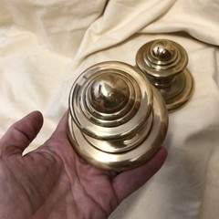 Simple Brass Traditional Turned Wood Knob Finial Shape Paperweights Office Decor