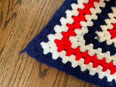 Nautical July 4 Patriotic Crochet throw afghan Americana lap blanket wall decor