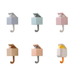 Cartoon Cat Hook Self Adhesive Dormitory Bedroom Door Hangers Hooks Key Umbrella