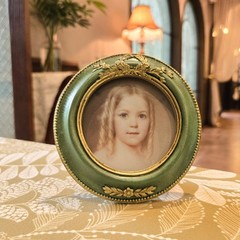 3×3 Small Vintage Round Picture Frame, Mini Antique Ornate Circle Photo Frame…