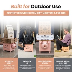 Made Easy Kit Food Delivery Outdoor Functional Décor Reception Box (Pink Pig)