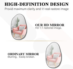 Unique Irregular Asymmetrical Wall Mirror for Living Room, Bathroom & Bedroom