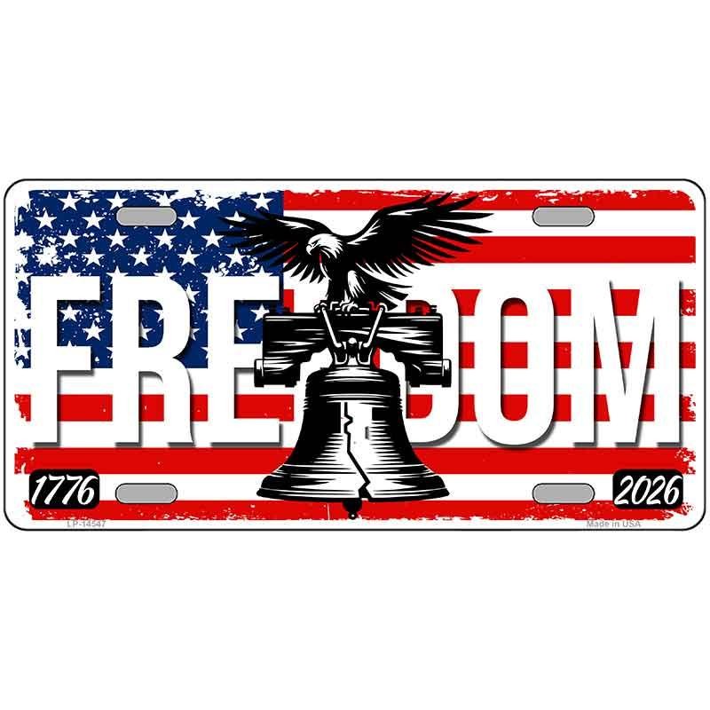 Freedom Liberty Bell Novelty Metal License Plate/Sign 6″ X 12″