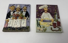 Joanna Lot Of 2 – 3D – Chef Wall Hanging Plaques – 4.75 Inches x 6.25 Inches