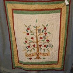 OUR FAMILY APPLE TREE BLANKET HOLDS 9 PICTURES 50X60