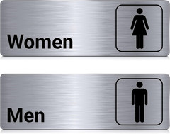 2 Pcs 9″x3″ Men and Women Restroom Signs Bathroom Door Sign for Office Business