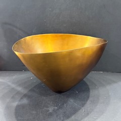 Restoration Hardware Brass Oval Bowl Asymmetrical Decorative Gold 40410463 BRS