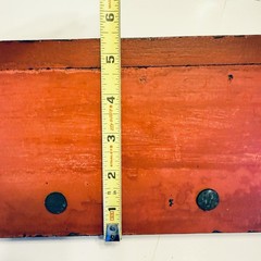 Red Rustic Wall Shelf With 6 Brass Hooks Farmhouse Mud Room Decor Cottage 28”