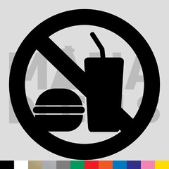 NO Food or Drink Vinyl Die Cut Decal Sticker – Sign Symbol Beverage Eat