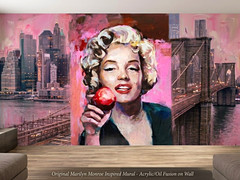 Marilyn Monroe Wall Art Print, Multicolor Horizontal Celebrity Theme for Adults