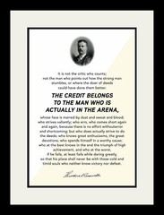 «The Man in the Arena» Motivational Poster Print Picture or Framed Wall Art