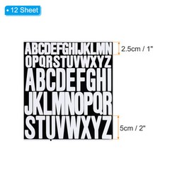 12 Sheet Letter Stickers 1 Inch 2 Inch Self Adhesive Alphabet Sticker White