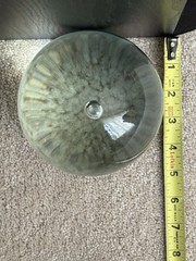 Vintage Murano Controlled Bubble Clear Glass Ball 3 Angels Brass Stand