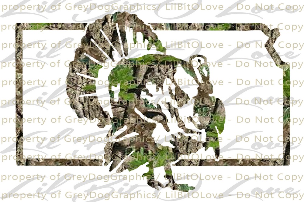 Camouflage Camo Kansas KS Turkey Hunter Hunting Vinyl Decal Sticker Gobbler Jake