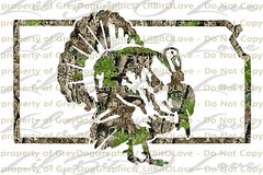 Camouflage Camo Kansas KS Turkey Hunter Hunting Vinyl Decal Sticker Gobbler Jake
