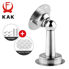 Stainless Steel Magnetic Doorstop Non-Punch Wind-Proof Door Stopper Wall Mounted