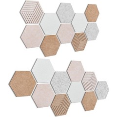 20 Pack Hexagon Felt Cork Bulletin Board Tiles Self-Adhesive Frameless Pinboard
