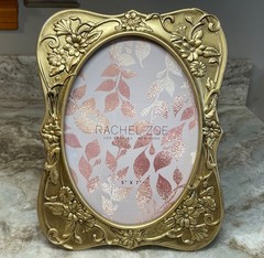Oval Picture Frame 5X7 Gold Floral Design Vertical Or Horizontal Rachel Zoe New