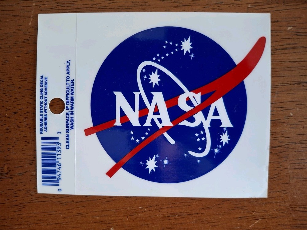 NASA Logo Space Program Reusable Static Cling Decal Moon Earth
