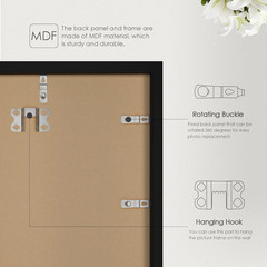 A2 Picture Frame Black, Classic 16.5X23.4 Poster Frame, Horizontal or Vertical W