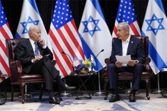 JOE BIDEN NETANYAHU 2023 GLOSSY POSTER PICTURE PHOTO PRINT BANNER meeting 9076