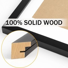 5×7 Black Picture Frames Natural Solid Wood Environmental Photo Frame,4 Pack