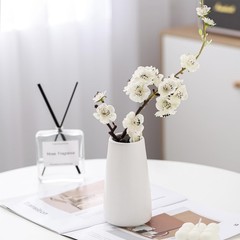 Bright White Vase – White Ceramic Vase, 6â€œ White Flower Vase, Not Off White,