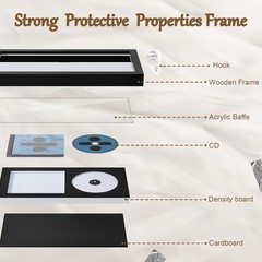 CD Display Frame, 14.4″ X 7.7″, Solid Wood, Self Standing, Home Decor