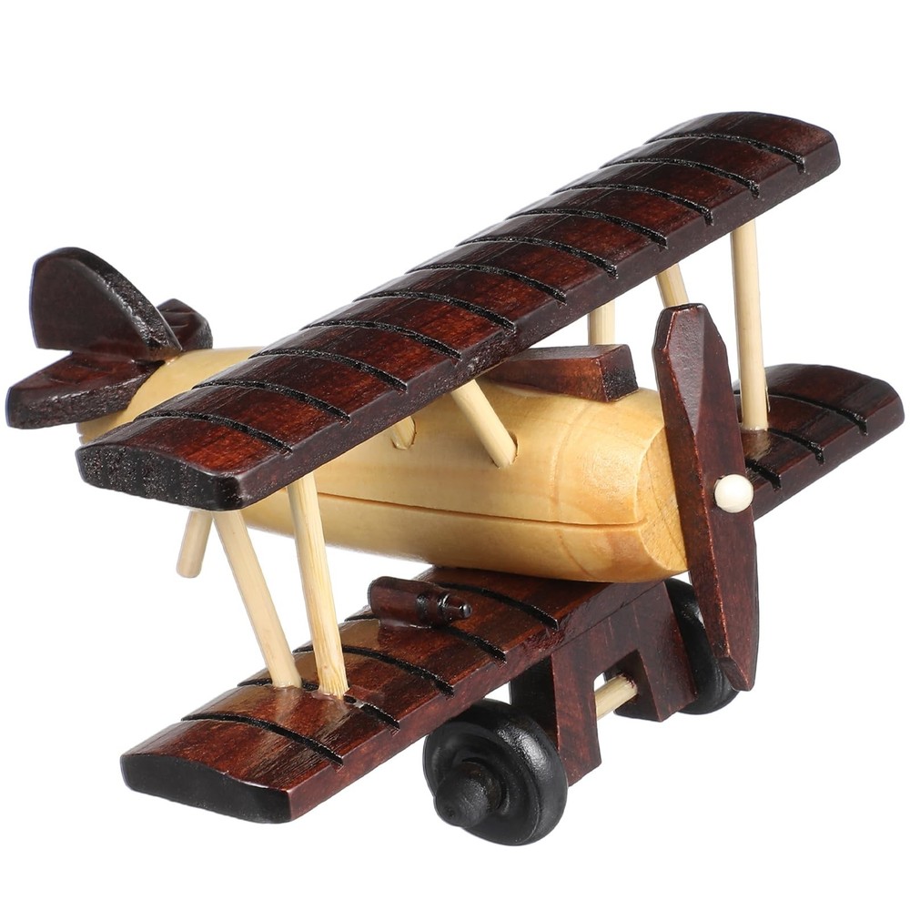 Wooden Vintage Airplane: Small Wooden Airplane Decor Model Plane Nursery Orna…