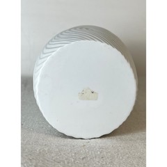 White Textured Ceramic Vase Sculptural Modern Asymmetrical Neutral Decor