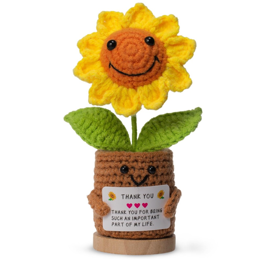 Thank You Gifts for Teacher Women, Crochet Sunflower Gifts Thank You Love