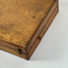 Vintage Wood Artist Portable Painting Box With Used Palette and Remnant Paint