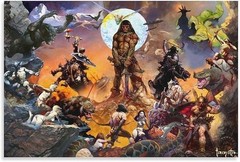 Frank Frazetta The Frazettaverse Fantasy Sci-Fi Paper Art Print Unframed 24×36