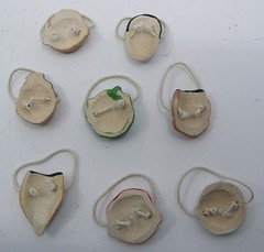 Lot of 8 Miniature Hand Painted Ceramic Masks ~ 1 1/8″ Tall ~ No Signature