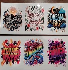 UV DTF Encouraging Words Quotes Dream Big Believe 12 Pc Decals Sticker Set