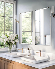 Beveled Edge Frameless Rectangular Wall Mirror for Any Room, 28×20 Inch