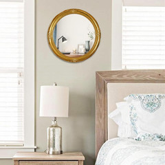 Vintage Decorative Wall Mirror Hanging Mirror round (Gold, 12.2 Inch)