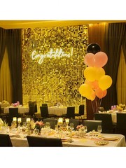 24/30pcs Shimmer Wall Backdrop Square Glitter Panels Birthday Wedding, Gold